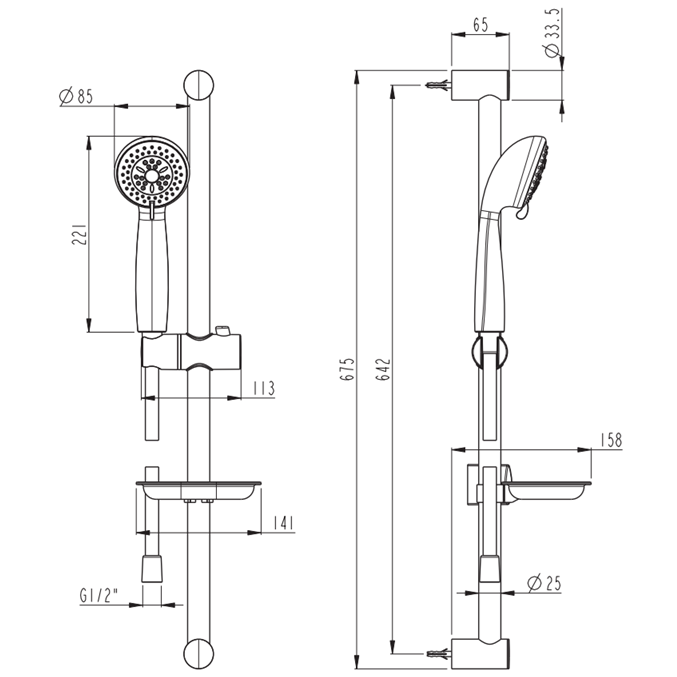 Ensemble de douche VITRA Compact 3F