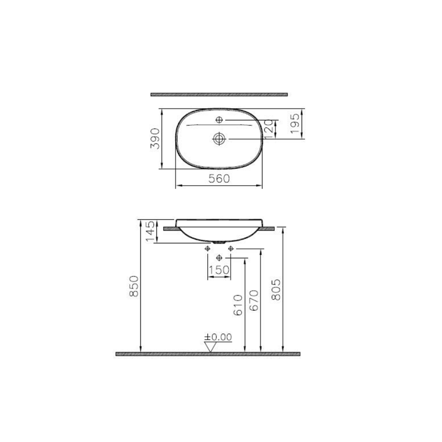 Vasque à poser VITRA Frame 56x39