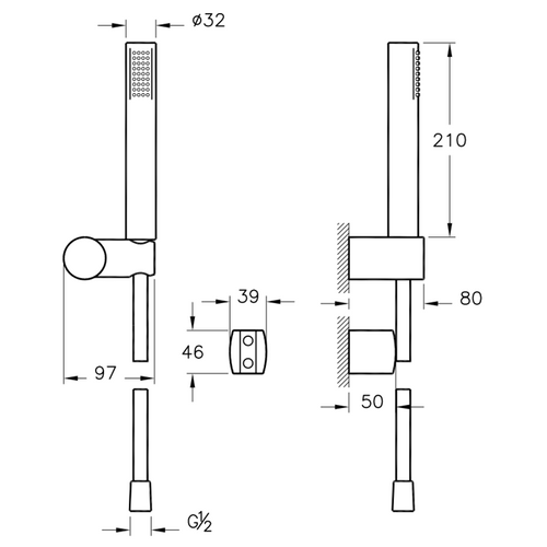 VITRA Sense 1F Hand Shower Set