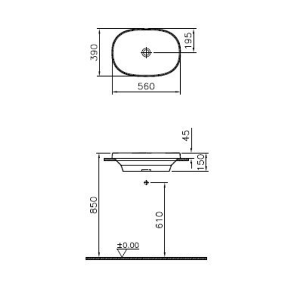Vasque encastrée VITRA Frame 56x39
