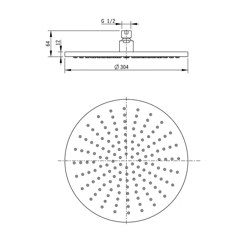 BRAVAT Royal Bath Round Head Shower
