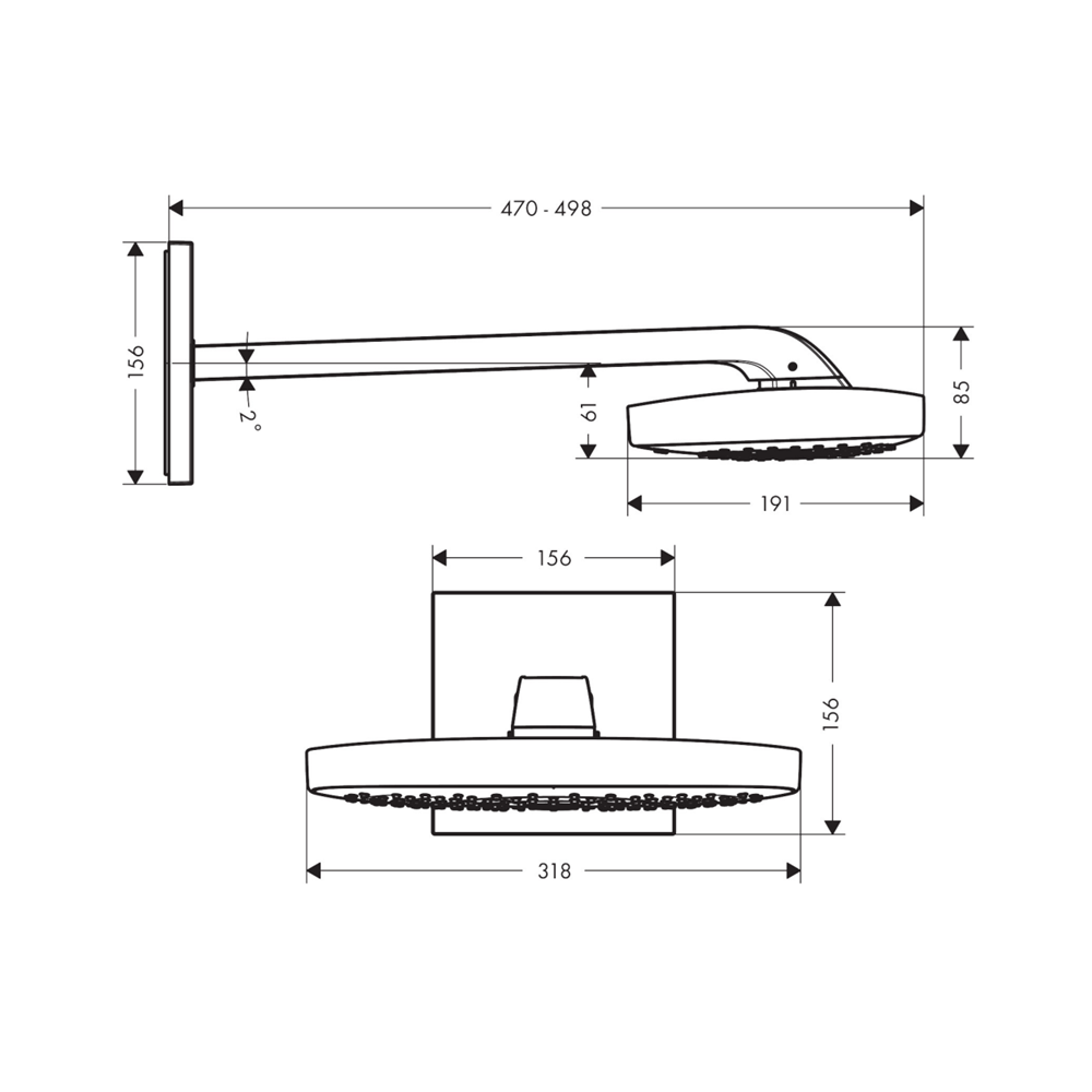 Douche de tête HANSGROHE Raindance Select E avec bras de douche