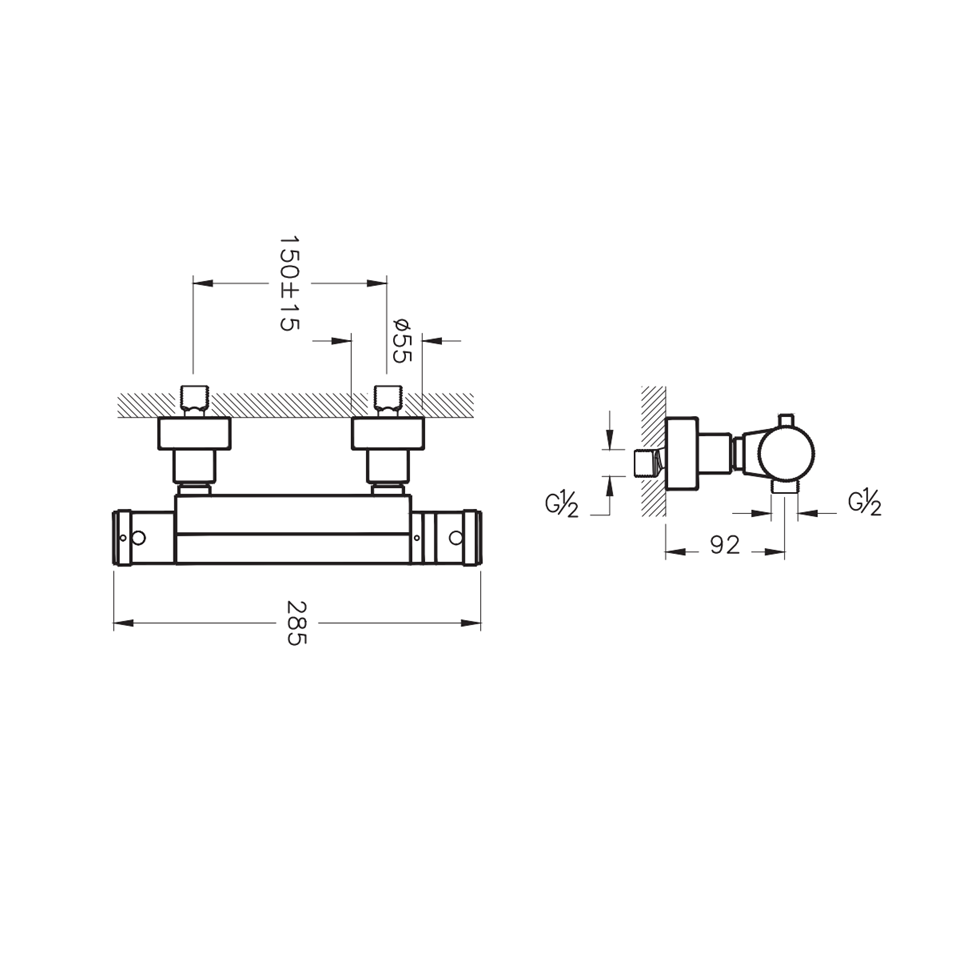 Mitigeur thermostatique de douche VITRA Minimax S