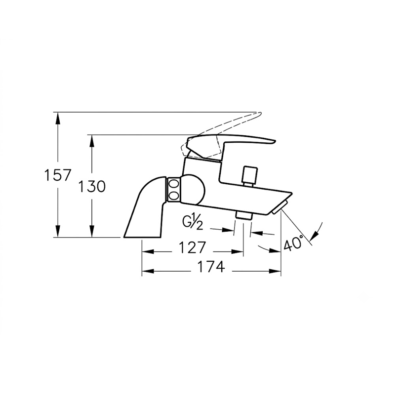 Mitigeur bain-douche VITRA Dynamic S à bec long
