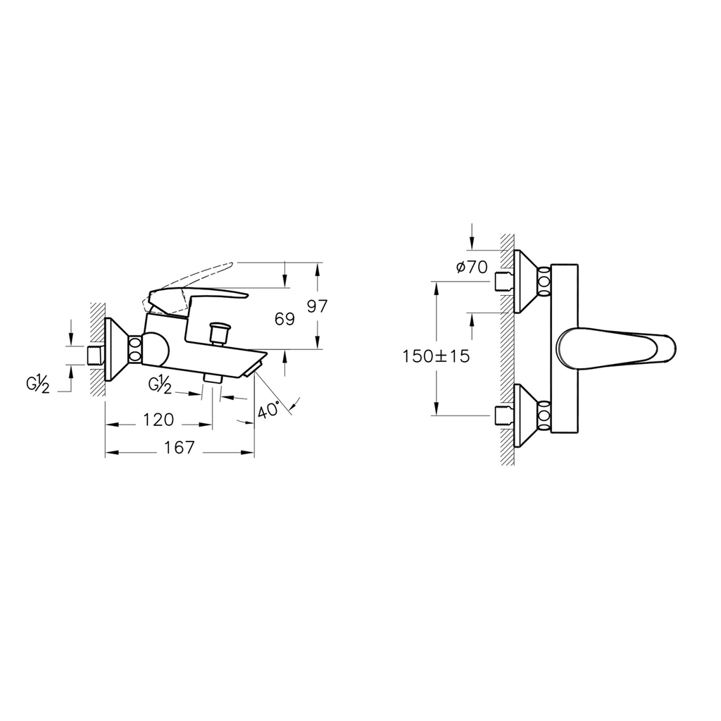 Mitigeur bain-douche VITRA Dynamic S Compact