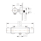 Mitigeur thermostatique de douche BRAVAT Berlin