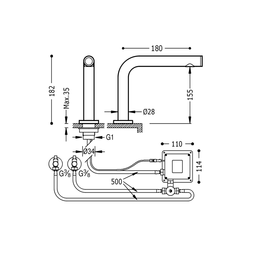 Robinet de lavabo automatique TRES Max