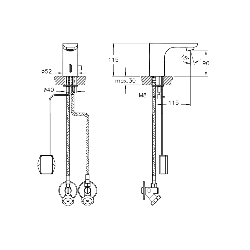 Robinet de lavabo automatique VITRA AquaSee Mod