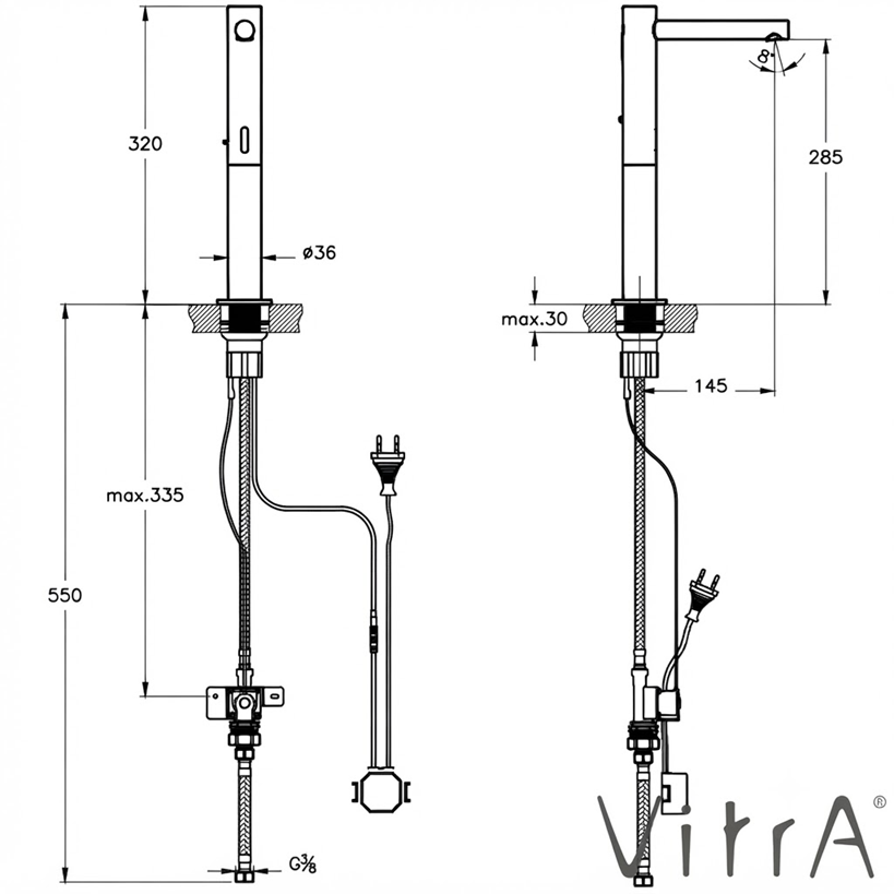 Robinet de lavabo automatique VITRA Origin
