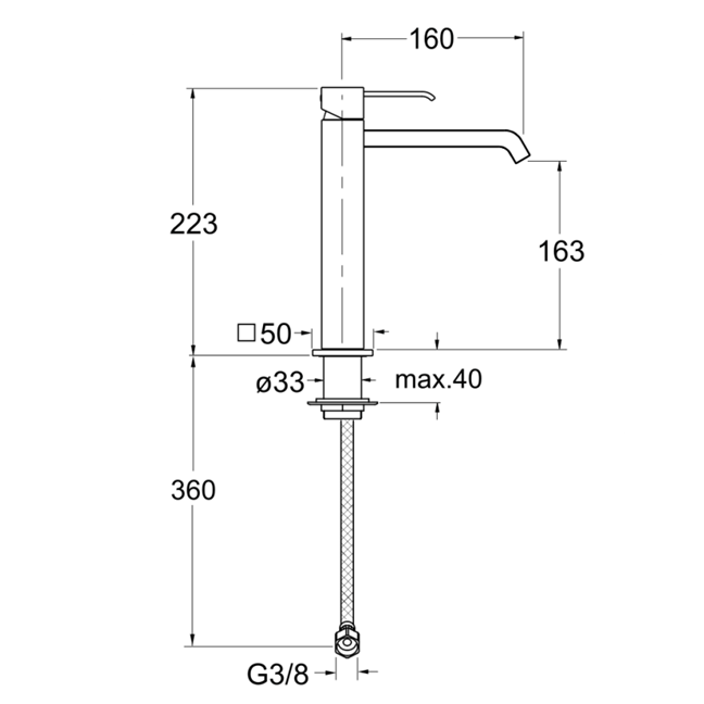 Robinet de lavabo pour vasques à poser CRISTINA Quadri
