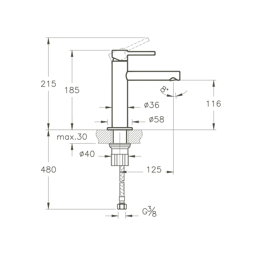 Robinet de lavabo VitrA Origin 21cm