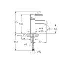 Robinet de lavabo VitrA Minimax S 167cm sans garniture de vidage
