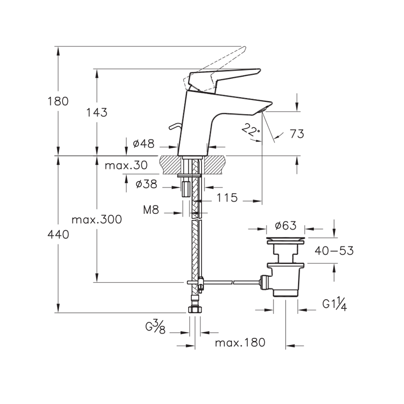 Robinet de lavabo VitrA Solid S