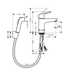 Robinet de lavabo avec douchette bidette HANSGROHE Focus