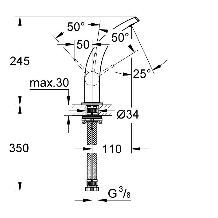 Robinet de lavabo pour vasque à poser GROHE Ondus