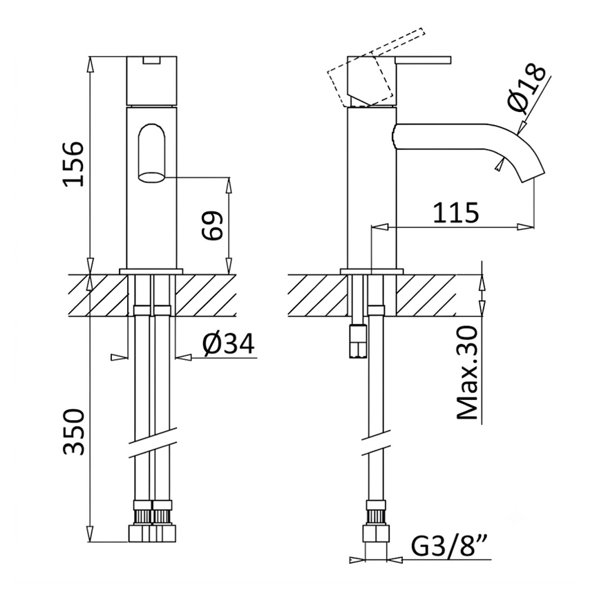 BRUMA Leaf basin mixer
