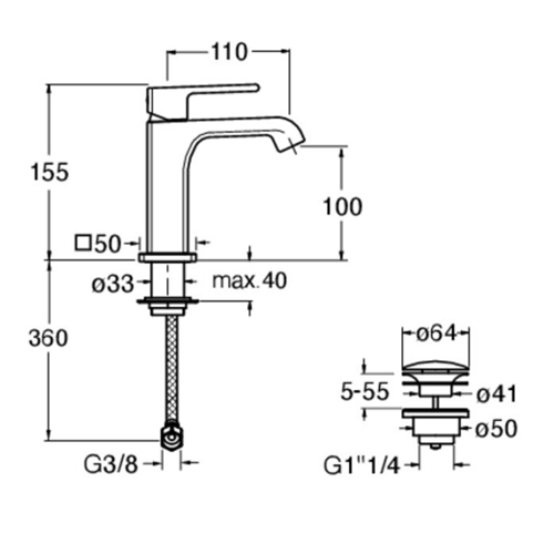 Robinet de lavabo CRISTINA Quadri S