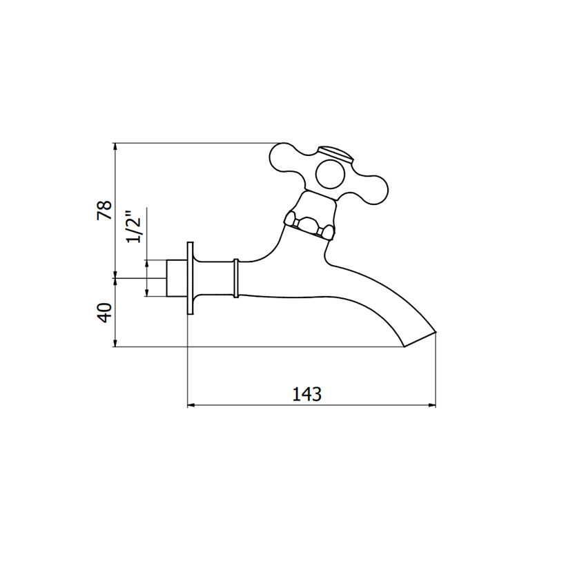 Robinet de lavabo frontal eau froide ROVIRA Bell-Stil