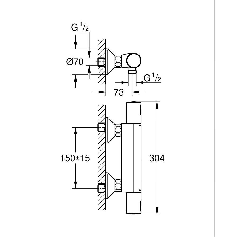 Mitigeur thermostatique de douche GROHE Precision Start