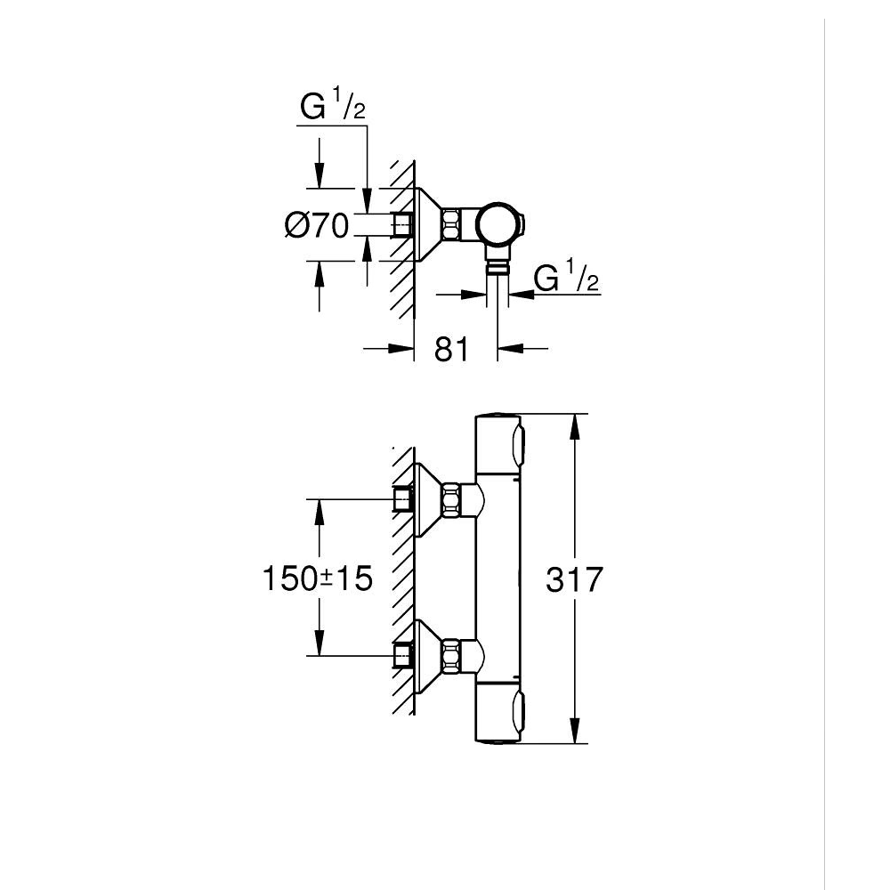 Mitigeur thermostatique de douche GROHE Precision Flow