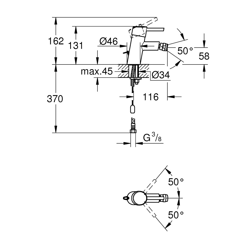 Robinet de bidet GROHE Concetto