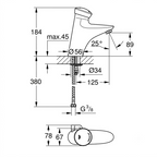 Robinet de lavabo temporisé électronique GROHE Eurodisc SE