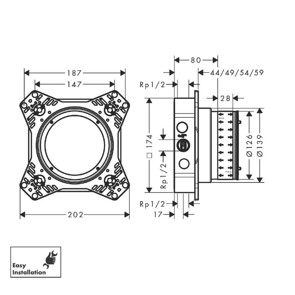 Boîtier d'installation encastré HANSGROHE iBox universal 2