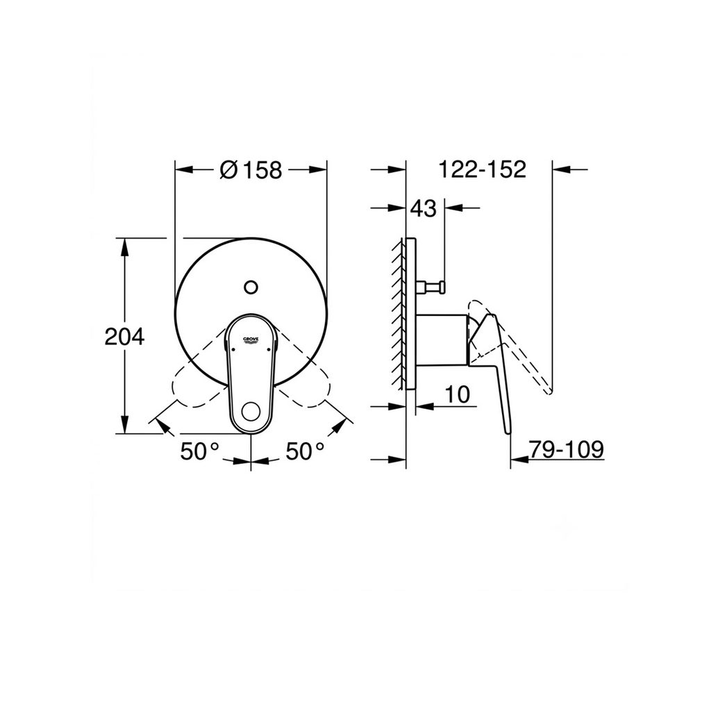 Mitigeur bain-douche encastré GROHE Europlus