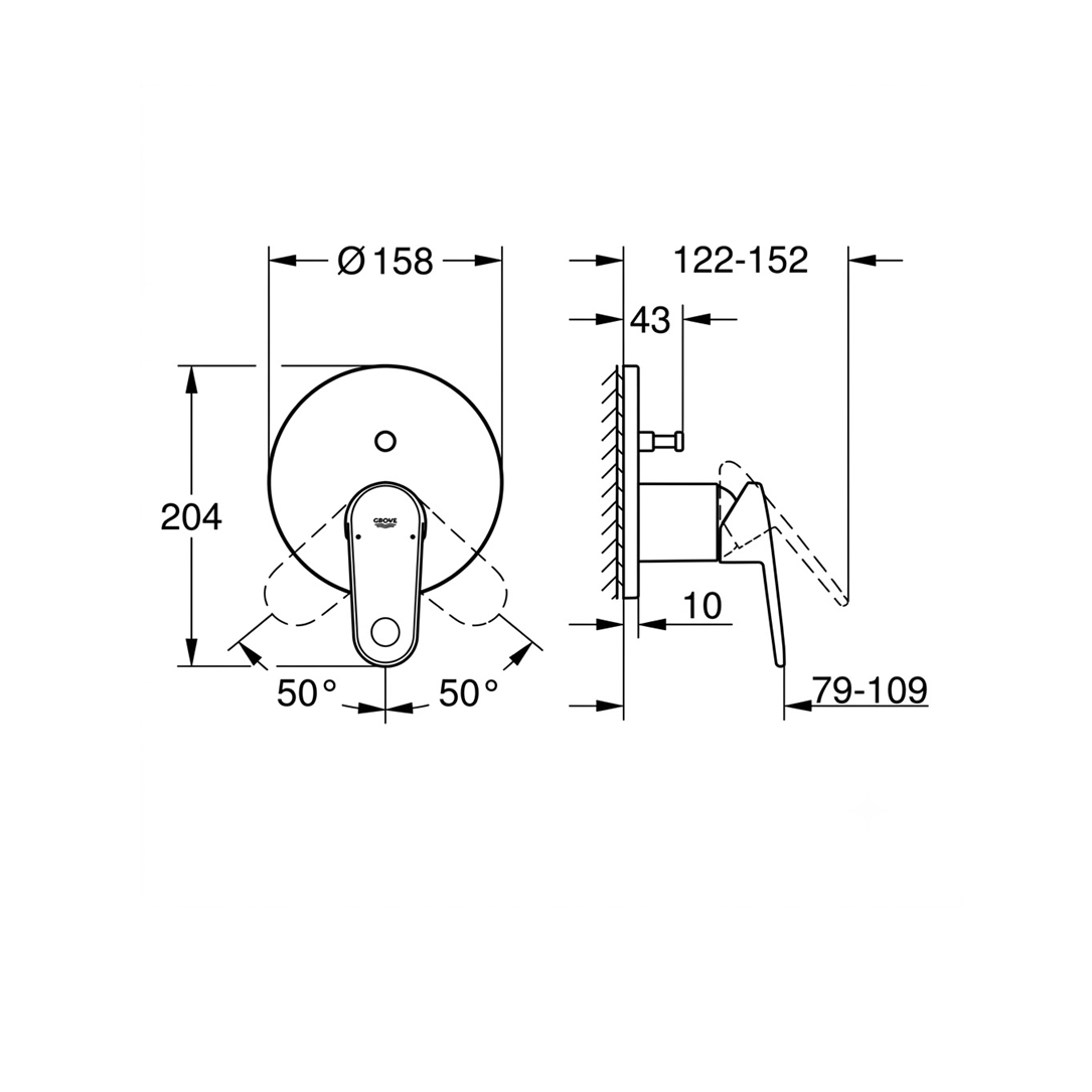 Mitigeur bain-douche encastré GROHE Europlus