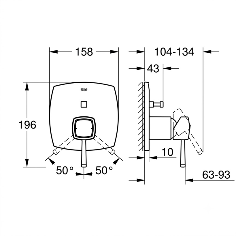 Mitigeur bain-douche encastré GROHE Grandera