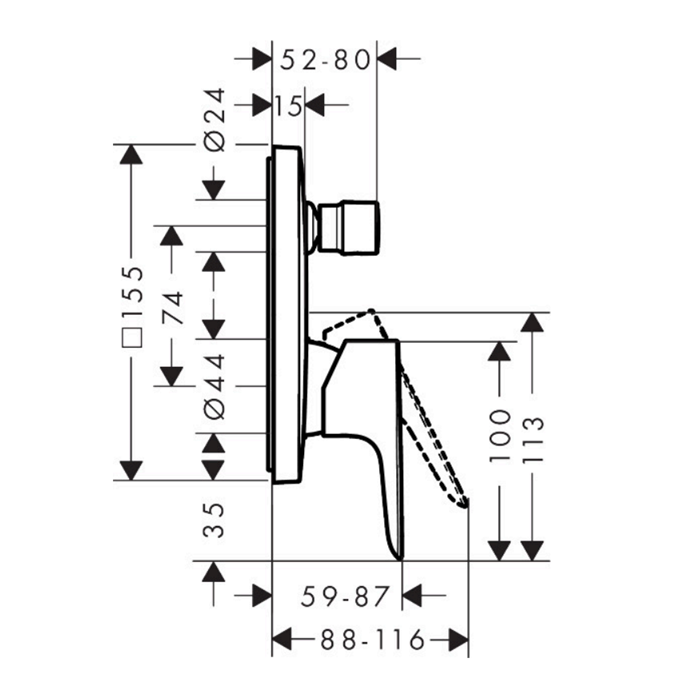 Mitigeur bain-douche encastré HANSGROHE Talis E