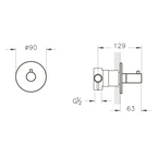 Inverseur de douche 3 voies encastré VITRA Origin