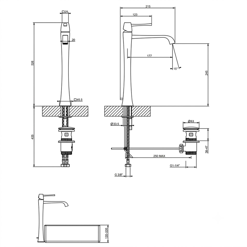 Robinet de lavabo pour vasque à poser GESSI Mimi