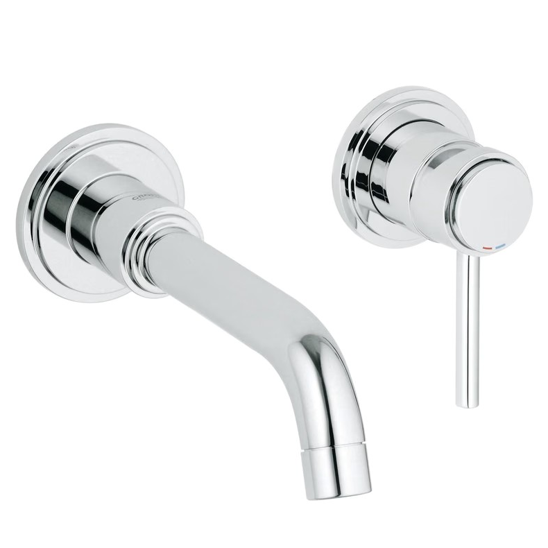 Robinet mural encastré de lavabo 2 trous GROHE Atrio avec corps d'encastrement