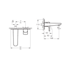 Mitigeur mural encastré de lavabo 2 trous VITRA Sento avec corps d'encastrement Chrome