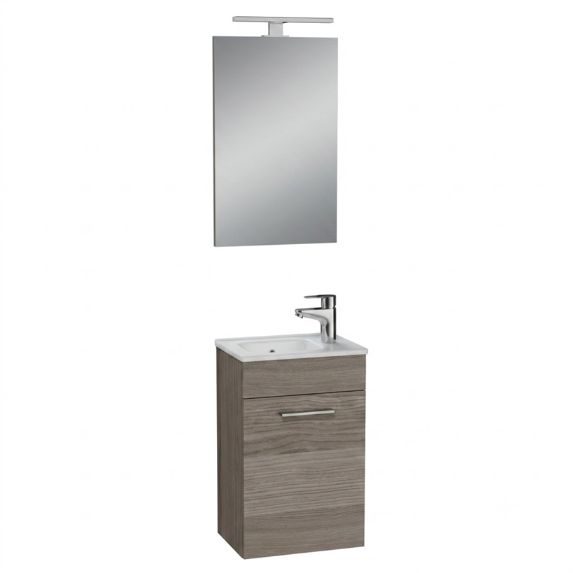 Meuble de salle de bains avec lavabo et miroir LED VITRA Mia