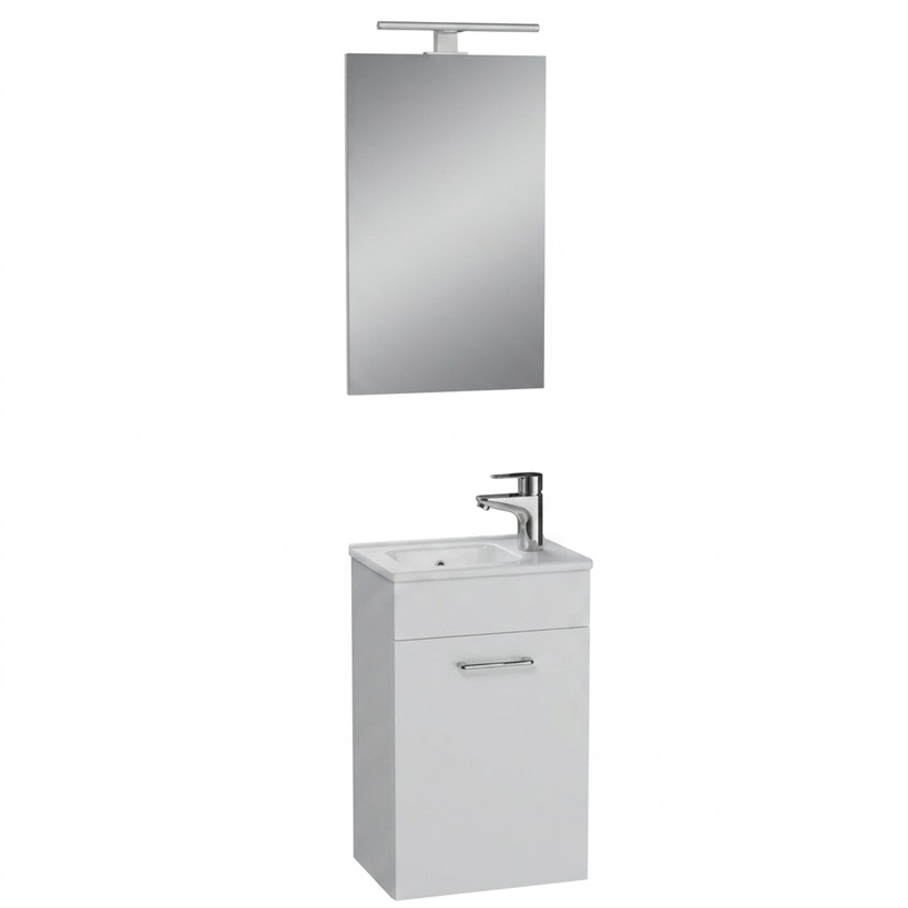 Meuble de salle de bains avec lavabo et miroir LED VITRA Mia
