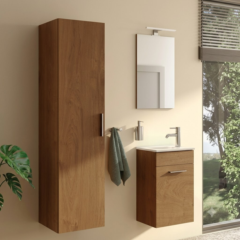 Meuble de salle de bains avec lavabo et miroir LED VITRA Mia