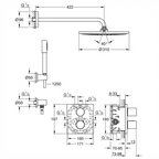 Ensemble de douche thermostatique encastré GROHE Grohtherm 3000 Cosmopolitan Perfect avec Rainshower Cosmopolitan 310