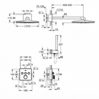 Ensemble de douche thermostatique encastré GROHE Grohtherm SmartControl Perfect avec Rainshower SmartActive 310 Cube