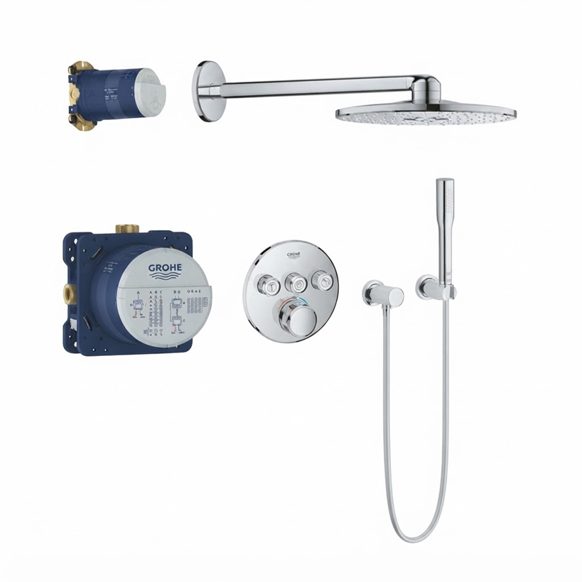 Ensemble de douche thermostatique encastré GROHE Grohtherm SmartControl Perfect avec Rainshower SmartActive 310