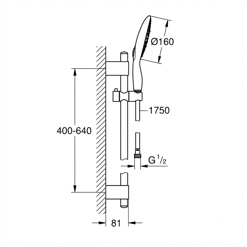 Ensemble de douche sur barre GROHE Power&Soul 160