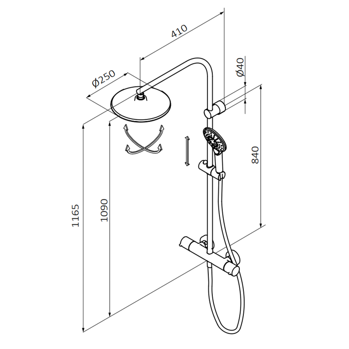 Colonne de douche thermostatique GRB TIME