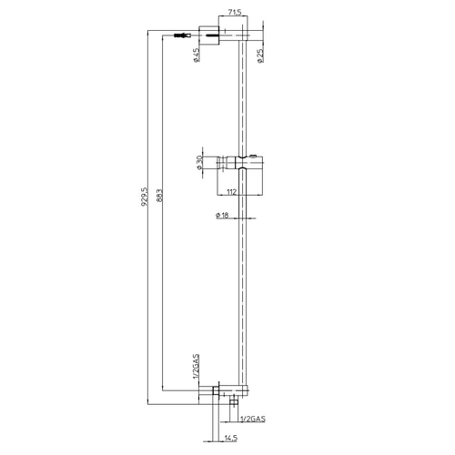 Barre de douche 90 cm BOSSINI Universal