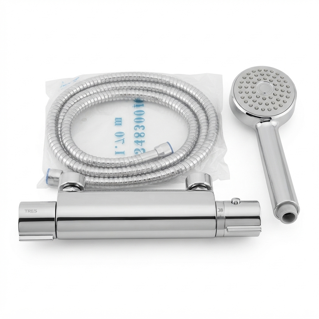 Mitigeur thermostatique de douche TRES Flat-Tres avec douchette