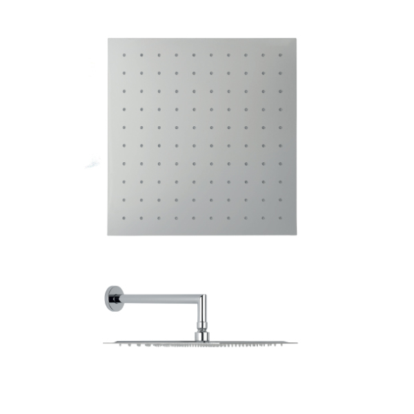Douche de tête carré SORGIVA Piave Santiné avec bras mural 30x30 cm