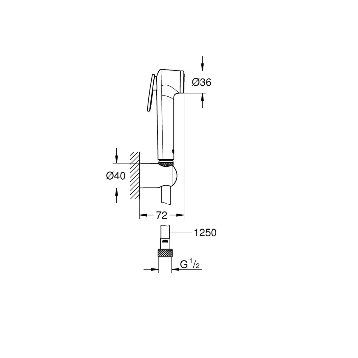 Douchette WC GROHE Tempesta-F Trigger Spray 30