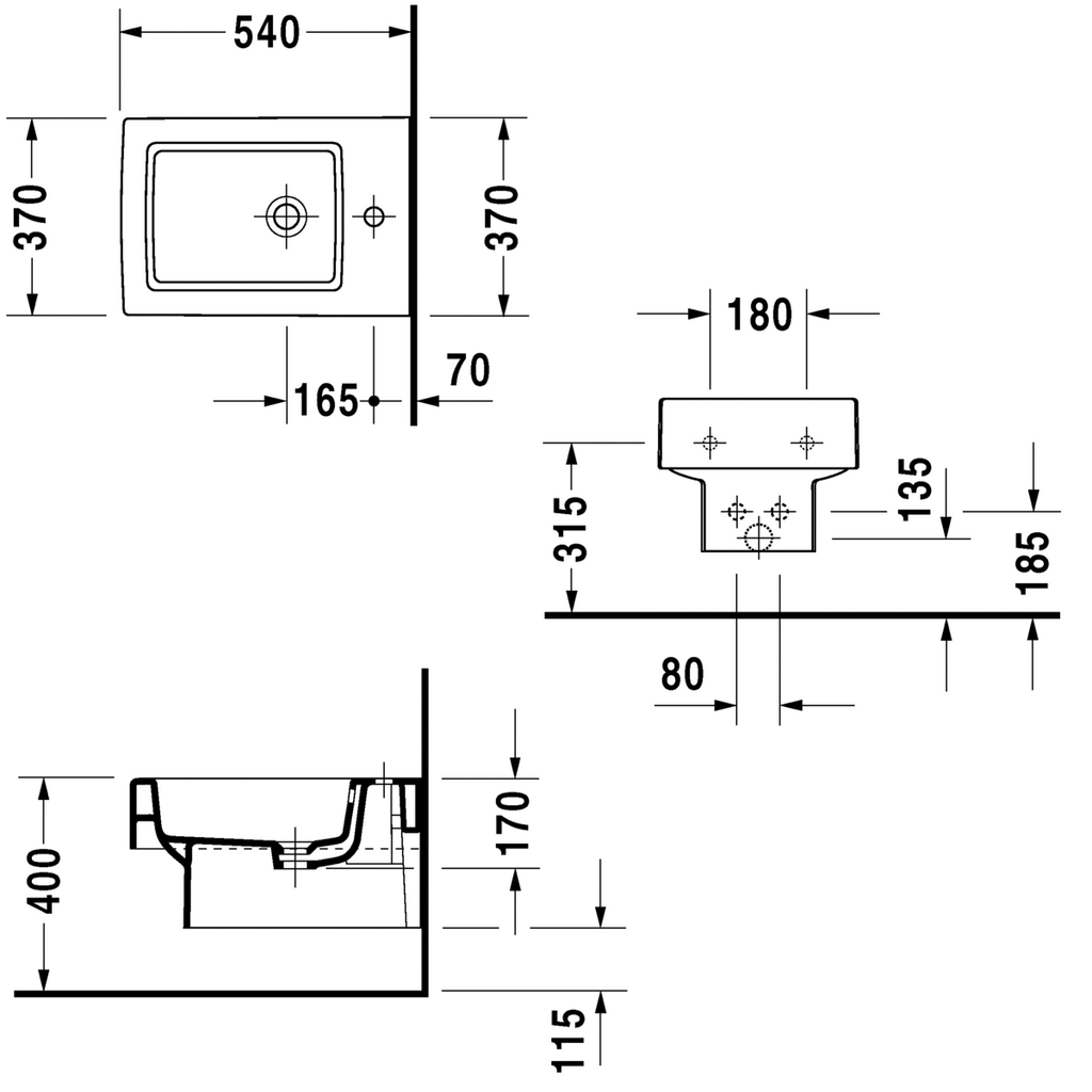 Bidet suspendu Duravit Vero