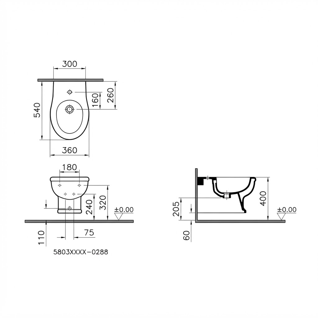 Bidet suspendu VitrA Aria