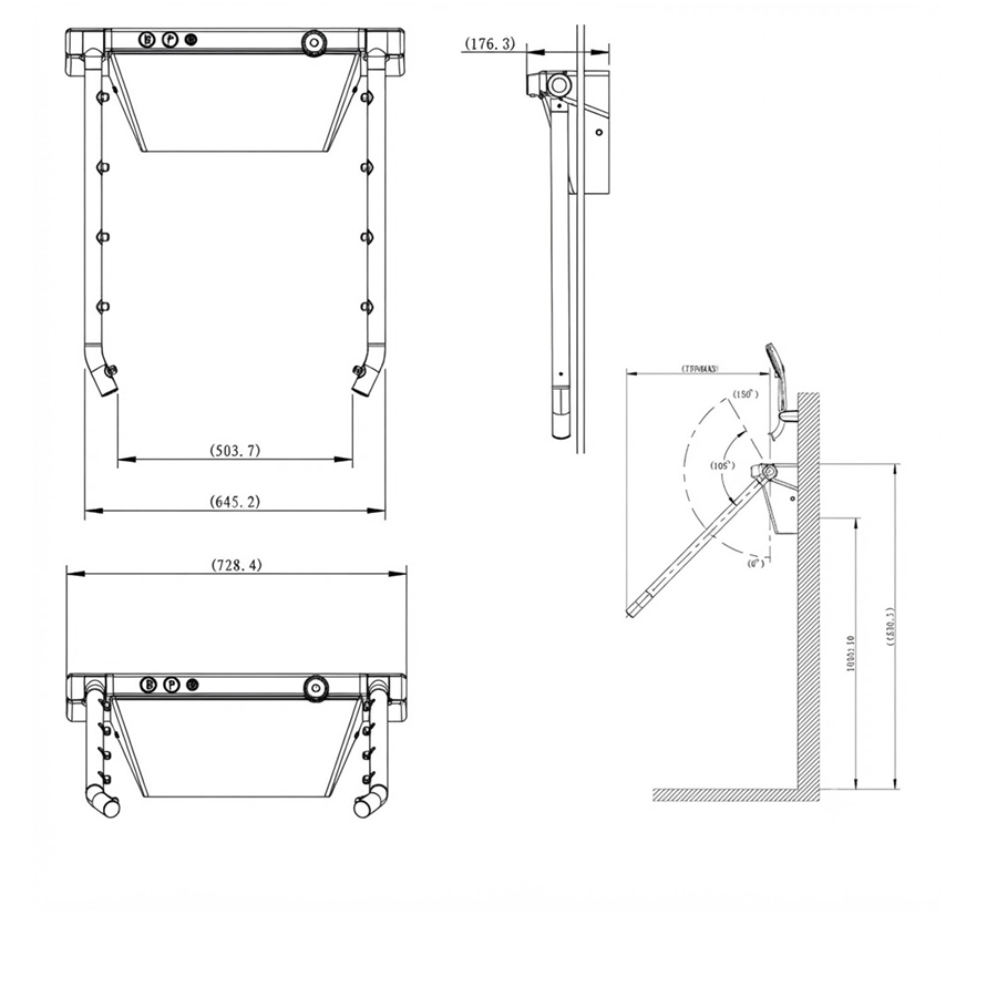 Colonne de douche thermostatique BRAVAT Comfort PMR